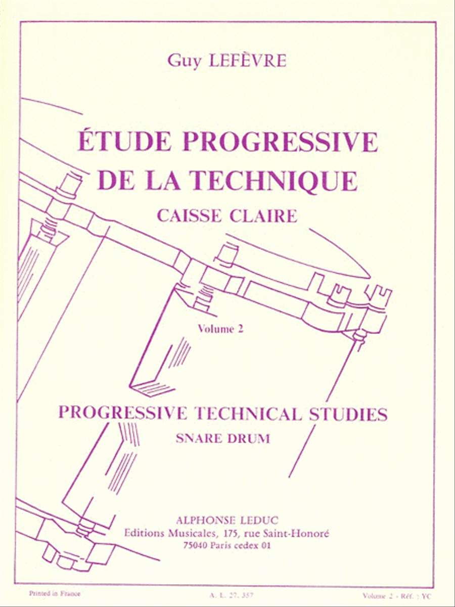 Etude Progressive De La Technique - Caisse Claire Vol.2 (percussion Solo) Percussion scores gallery preview page 1