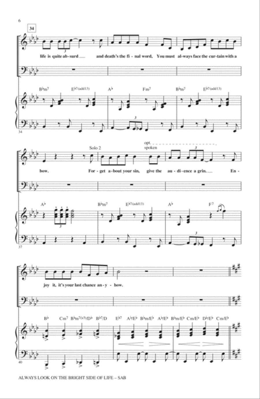 Always Look On The Bright Side Of Life 3-Part scores gallery preview page 5