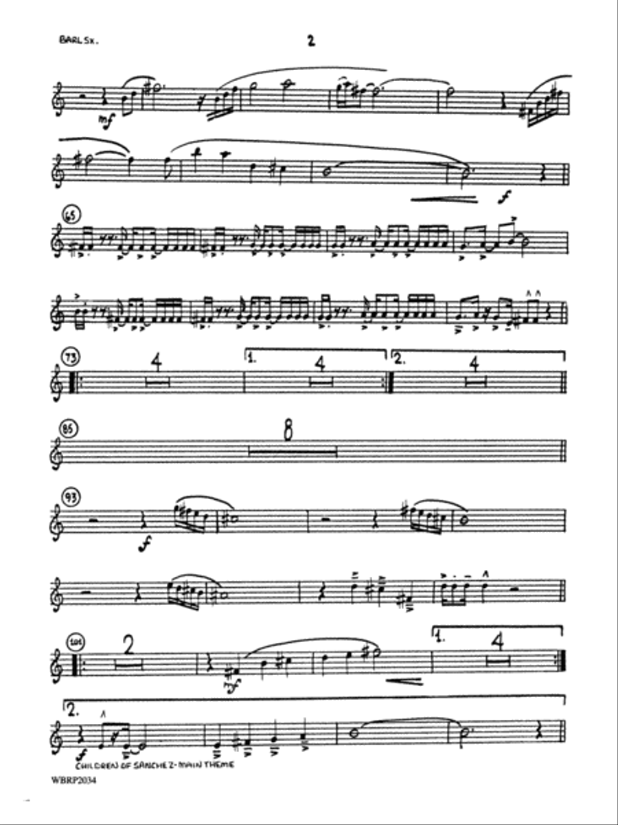 Children of Sanchez: E-flat Baritone Saxophone Jazz Ensemble scores gallery preview page 2