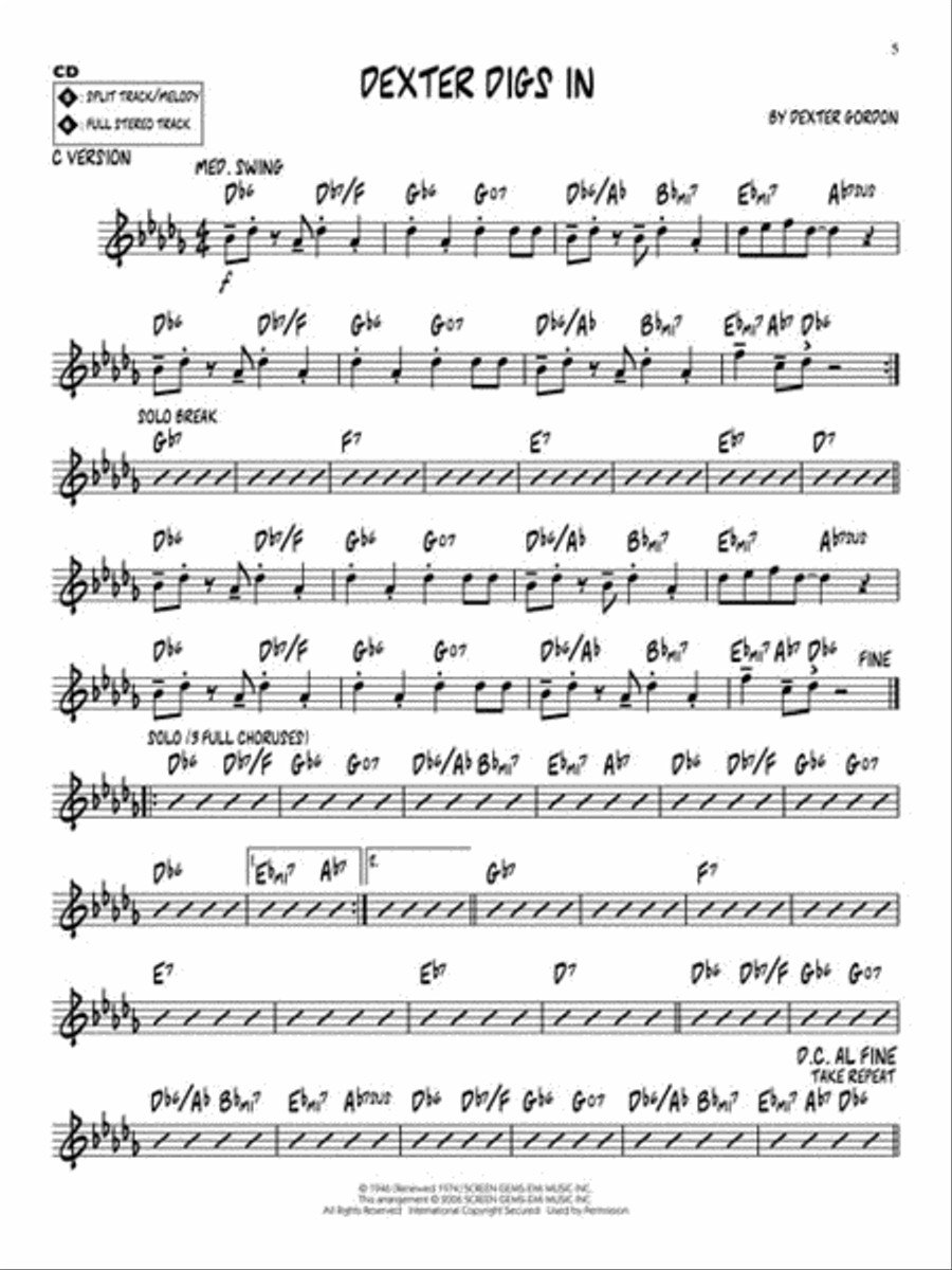 Dexter Gordon Dexter Gordon C Instrument scores gallery preview page 4