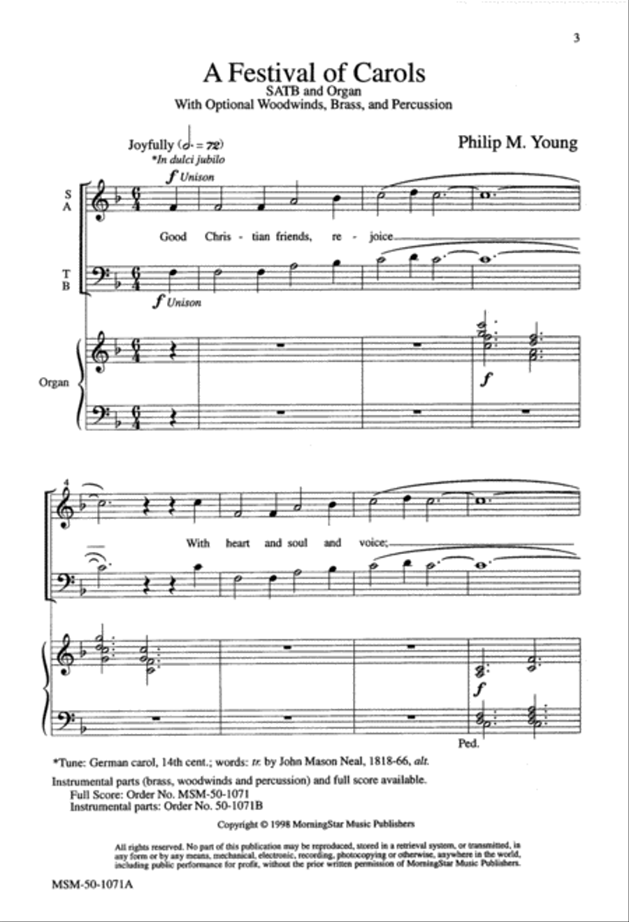 A Festival of Carols A Festival of Carols 4-Part scores gallery preview page 1