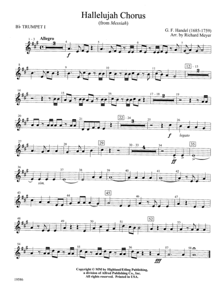 Hallelujah Chorus from Messiah: 1st B-flat Trumpet