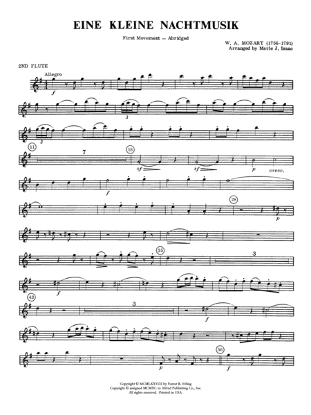 Eine Kleine Nachtmusik, 1st Movement: 2nd Flute