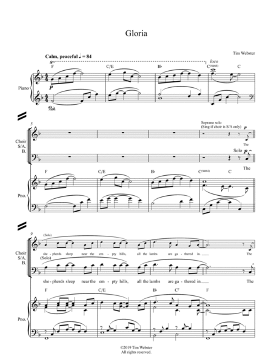 Gloria - by Tim Webster 3-Part scores gallery preview page 3