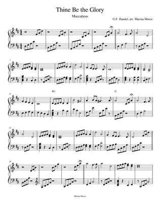 Thine Be the Glory (Maccabeus), intermediate lever harp arrangement