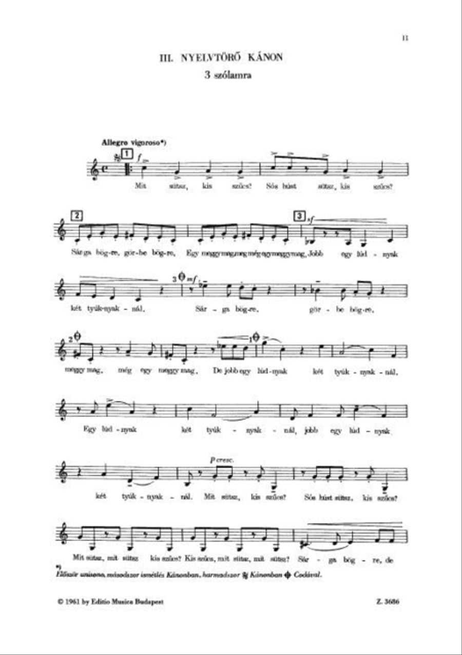 Három Gyermekkar Choir scores gallery preview page 3