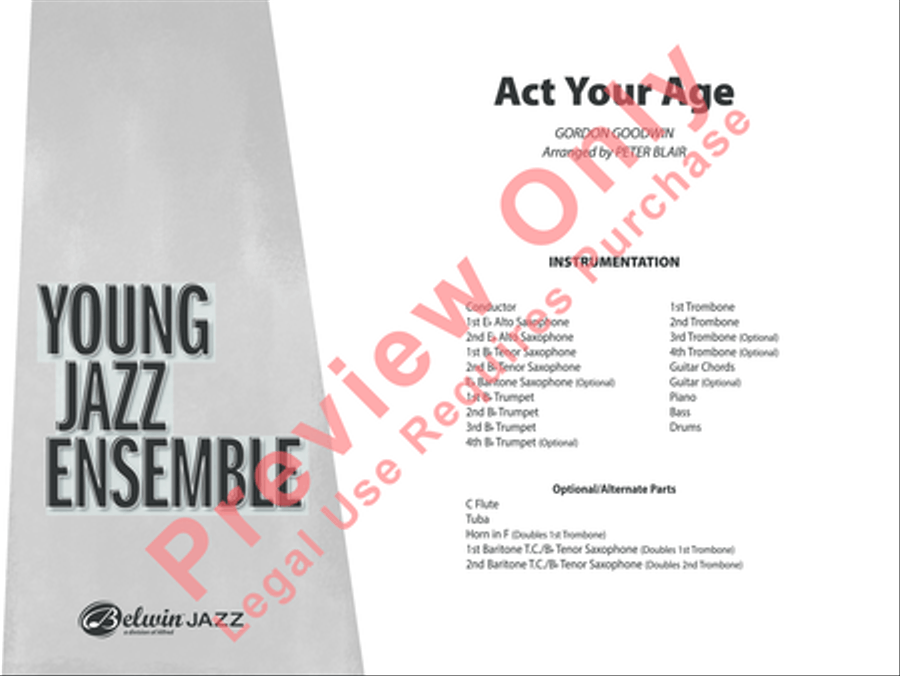 Act Your Age Jazz Ensemble scores gallery preview page 18