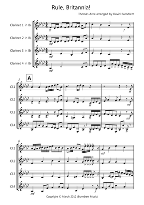 Rule, Britannia! for Clarinet Quartet
