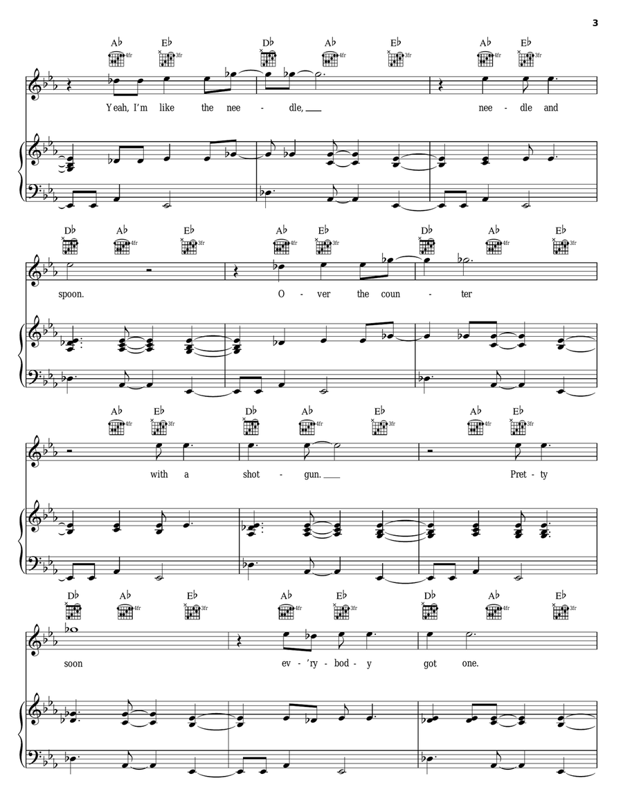 Desire Desire Piano, Vocal, Guitar scores gallery preview page 3