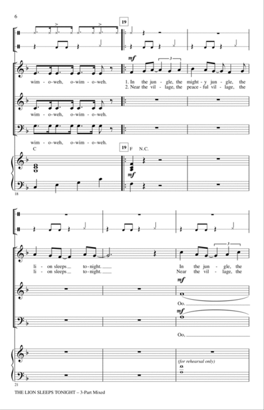 The Lion Sleeps Tonight The Lion Sleeps Tonight 3-Part scores gallery preview page 4
