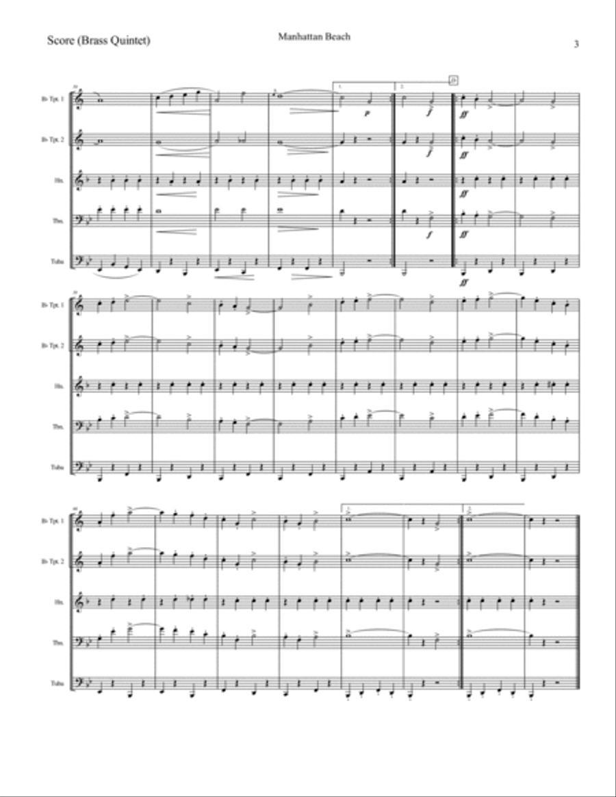 Manhattan Beach March Manhattan Beach March Brass Quintet scores gallery preview page 4