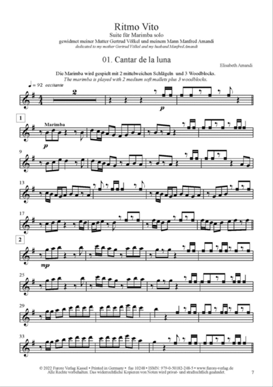 Ritmo Vito. Suite Marimba solo Marimba scores gallery preview page 2