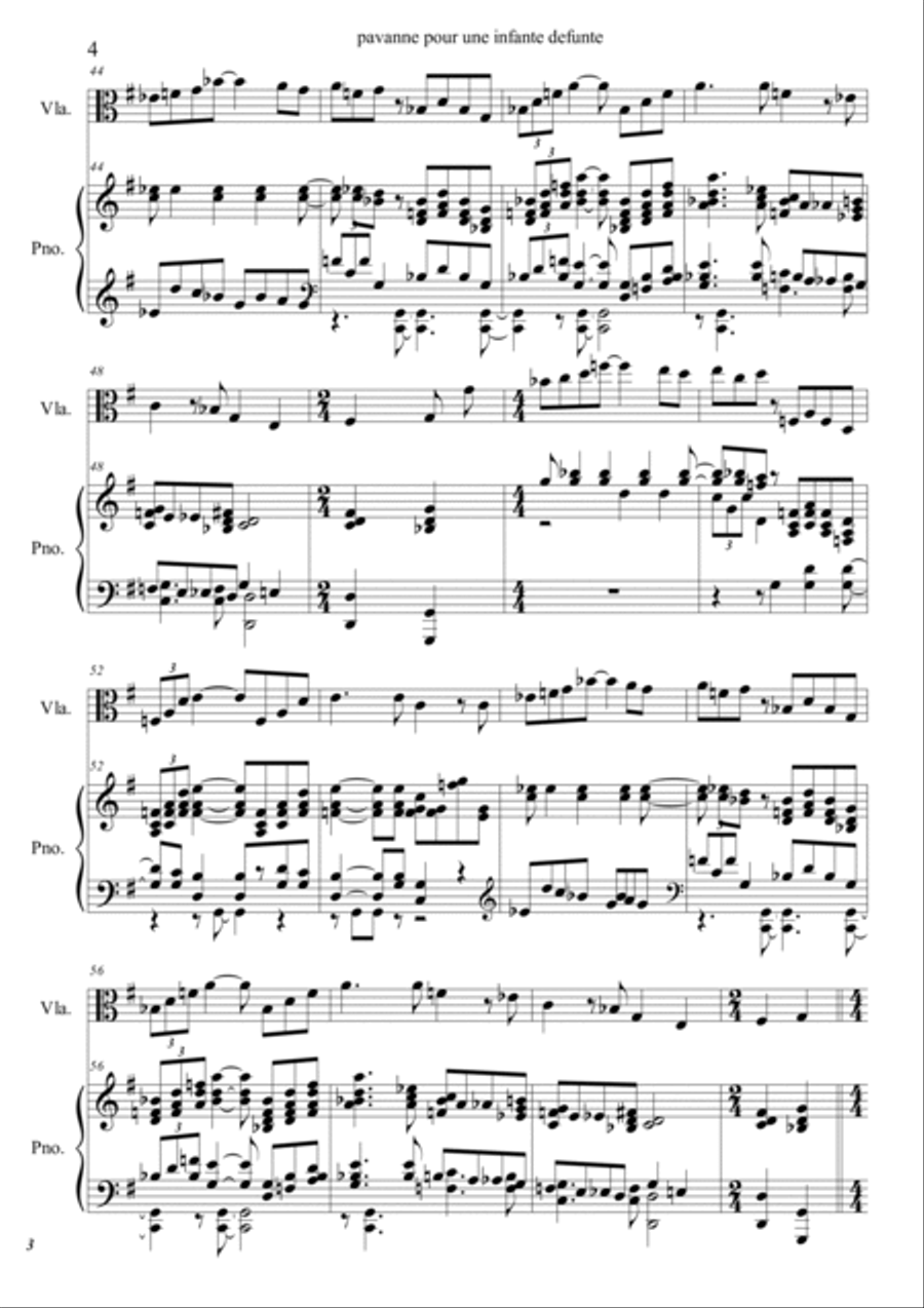 Pavanne Pour Une Infante Defunte Viola scores gallery preview page 4