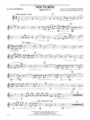 Nocturne (Opus 9, No. 2): E-flat Alto Saxophone