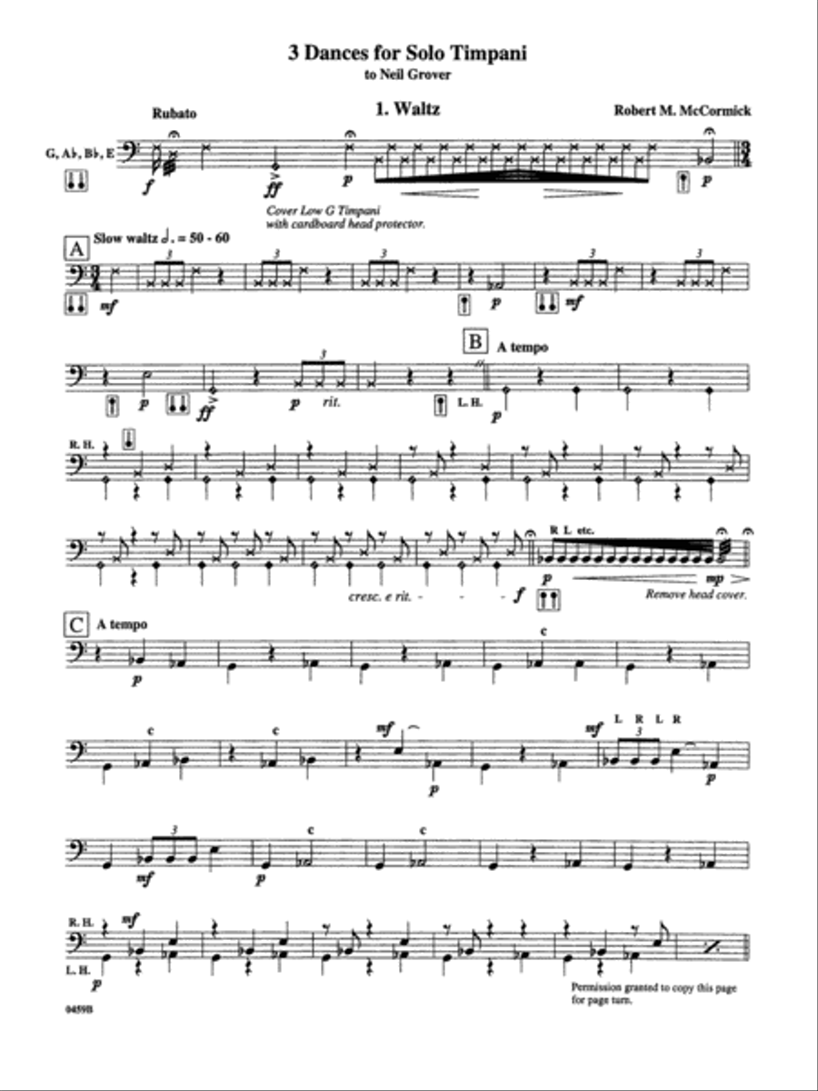 3 Dances for Solo Timpani Small Ensemble scores gallery preview page 4