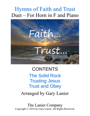 Book cover for Gary Lanier: Hymns of Faith and Trust (Duets for Horn in F & Piano)