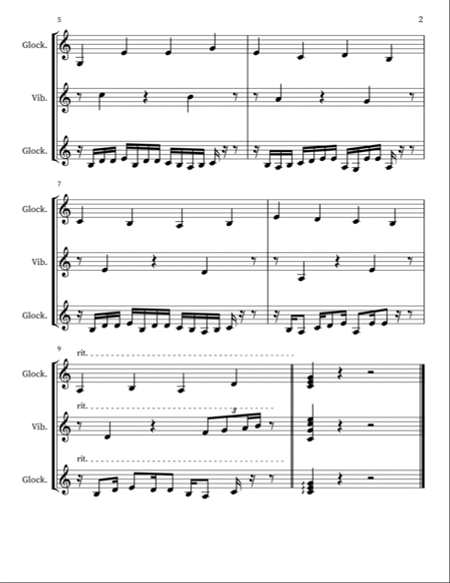 Z 195 for glockenspiels & vibraphone Glockenspiel scores gallery preview page 2
