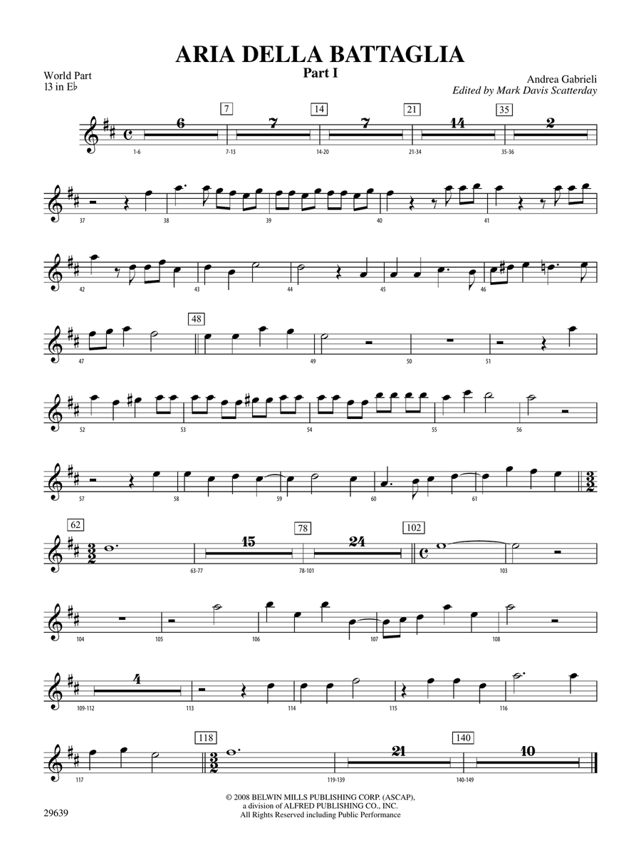 Aria Della Battaglia: (World Part) 13 in Eb