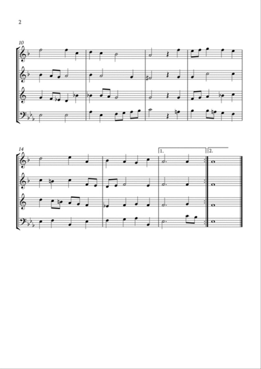 O Sacred Heart, Now Wounded Brass Quartet scores gallery preview page 2