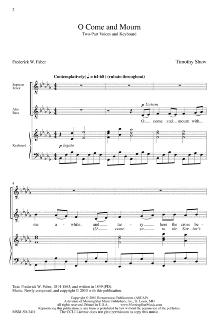 O Come and Mourn O Come and Mourn 2-Part scores gallery preview page 2