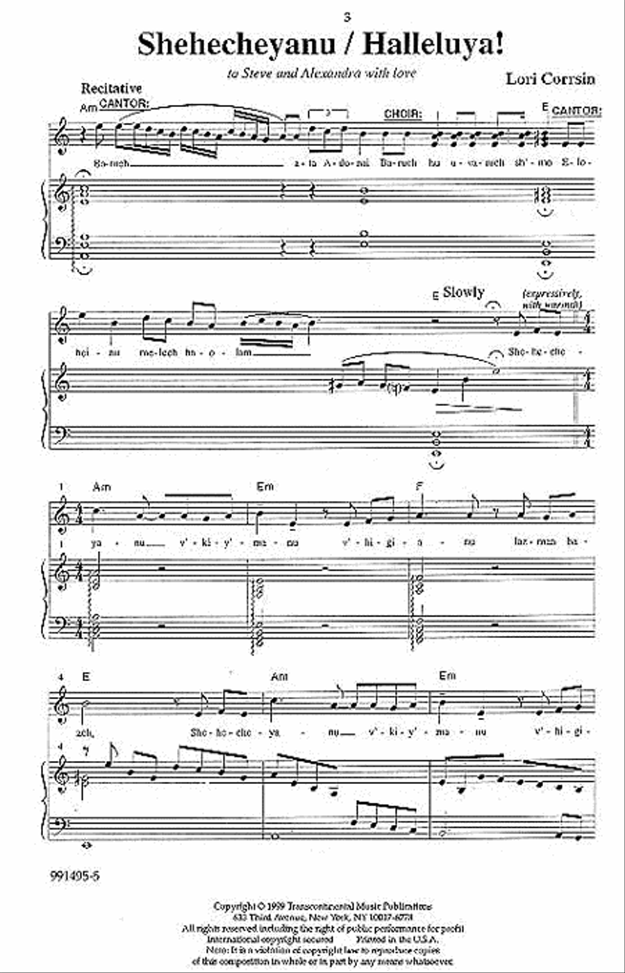 Shehecheyanu/Halleluya! 4-Part scores gallery preview page 1
