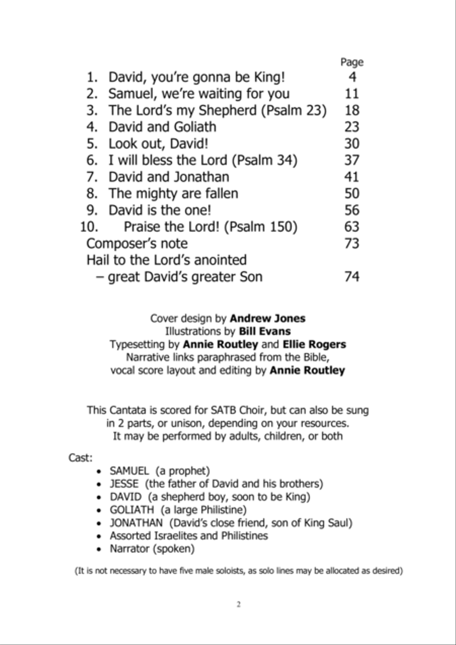 David - a Roger Jones musical 4-Part scores gallery preview page 3