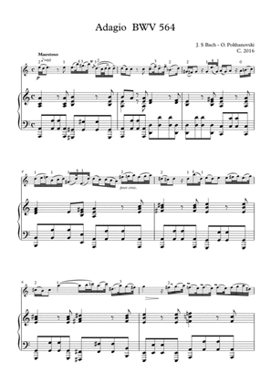 Bach-Pokhanovski Adagio BWV 564 arranged for violin and piano
