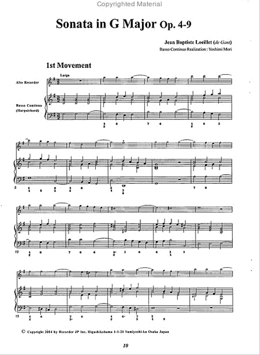 Sonata G Major Op. 4-9 Sonata G Major Op. 4-9 Alto Recorder scores gallery preview page 3