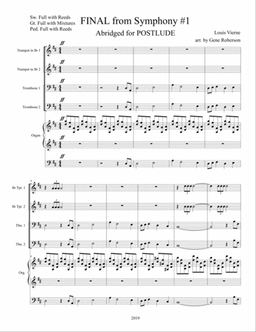 FINAL from Vierne Organ Symphony with Brass Small Ensemble scores gallery preview page 2