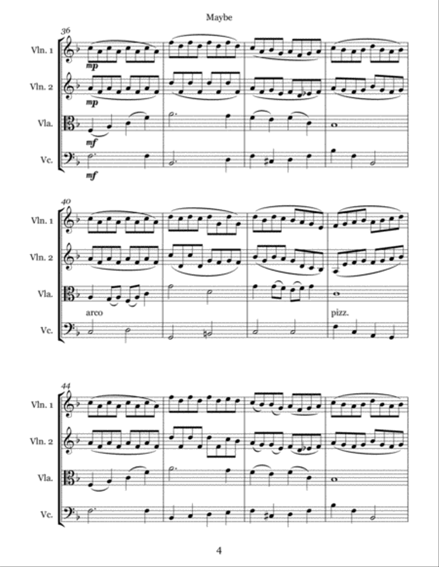 Maybe String Quartet scores gallery preview page 4