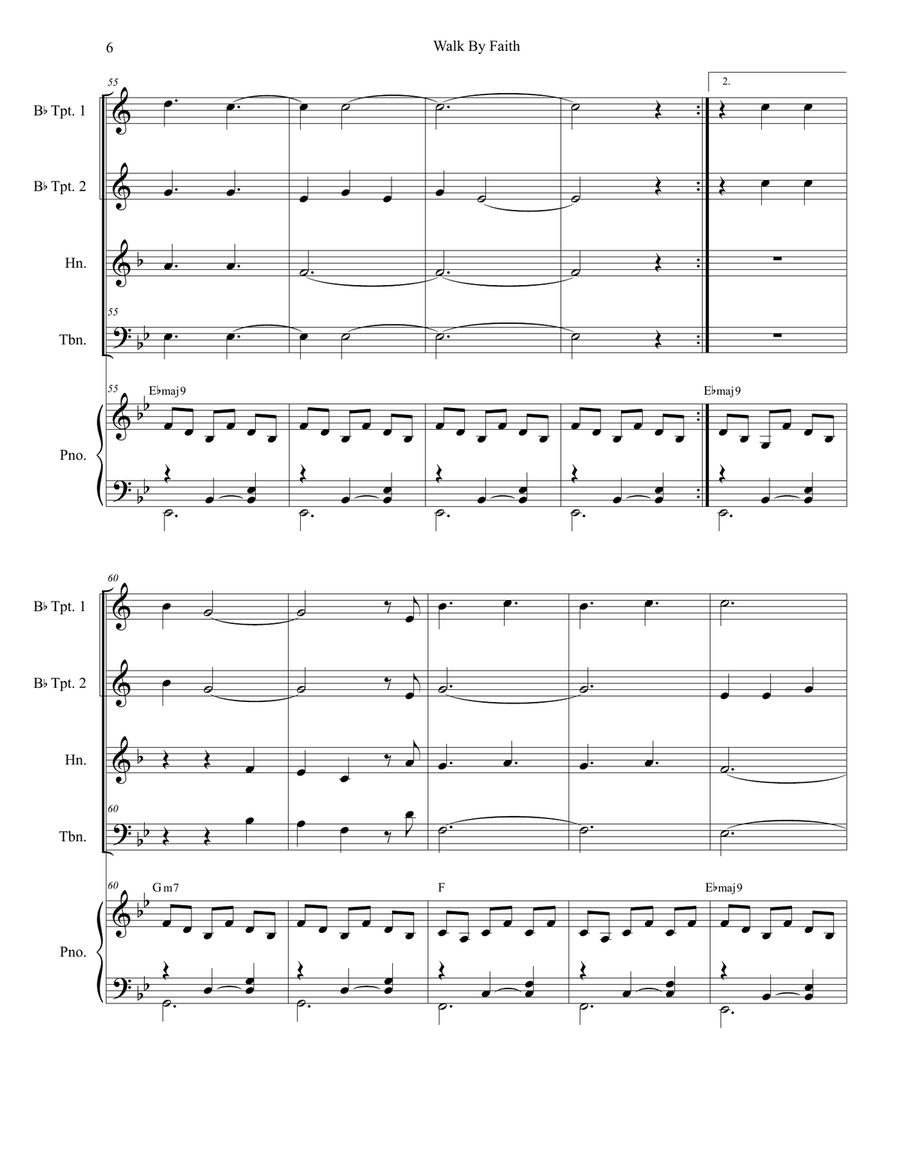 Walk By Faith Brass Ensemble scores gallery preview page 6