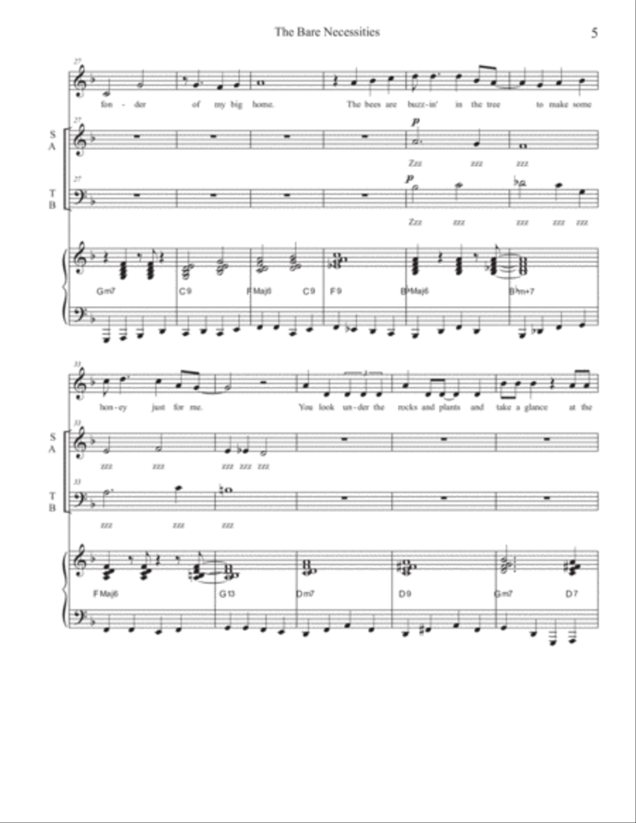 The Bare Necessities 4-Part scores gallery preview page 5