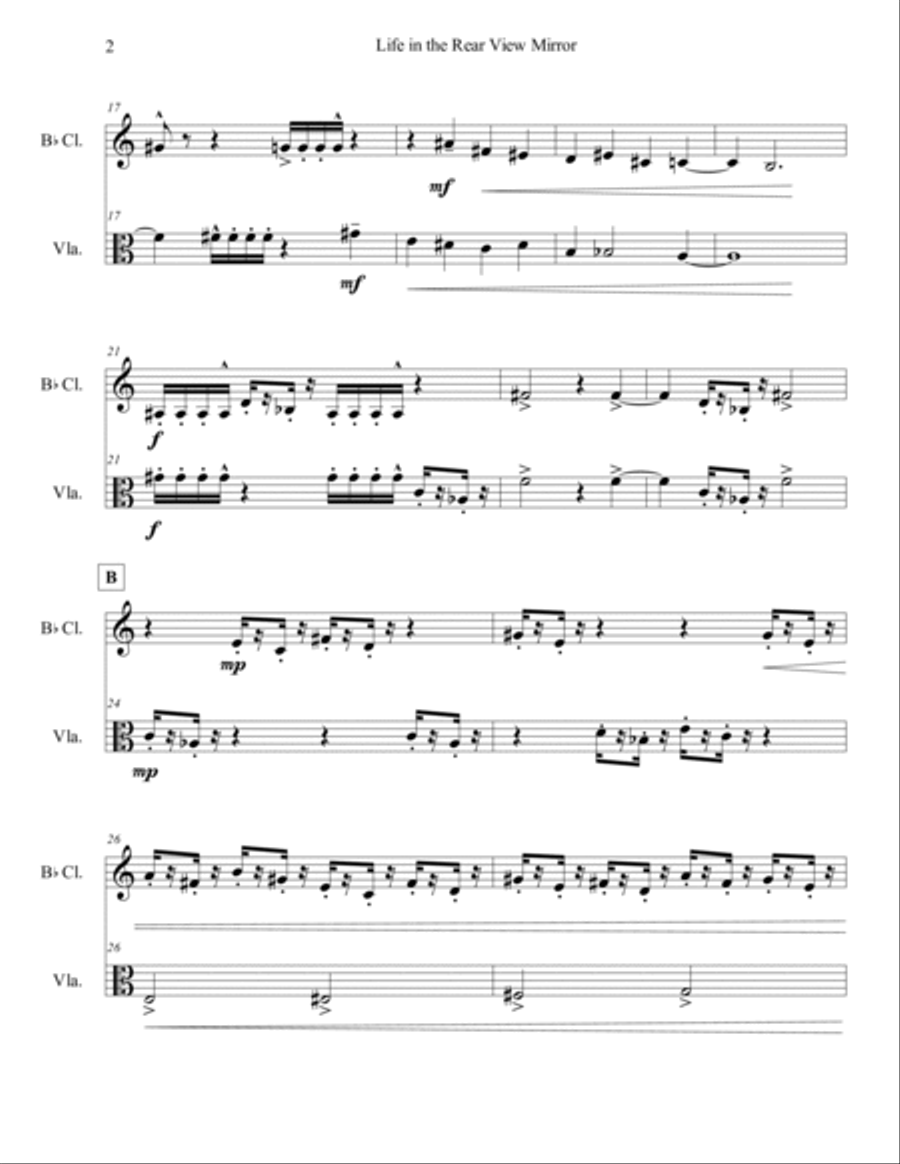 Life in the Rear View Mirror Clarinet scores gallery preview page 5