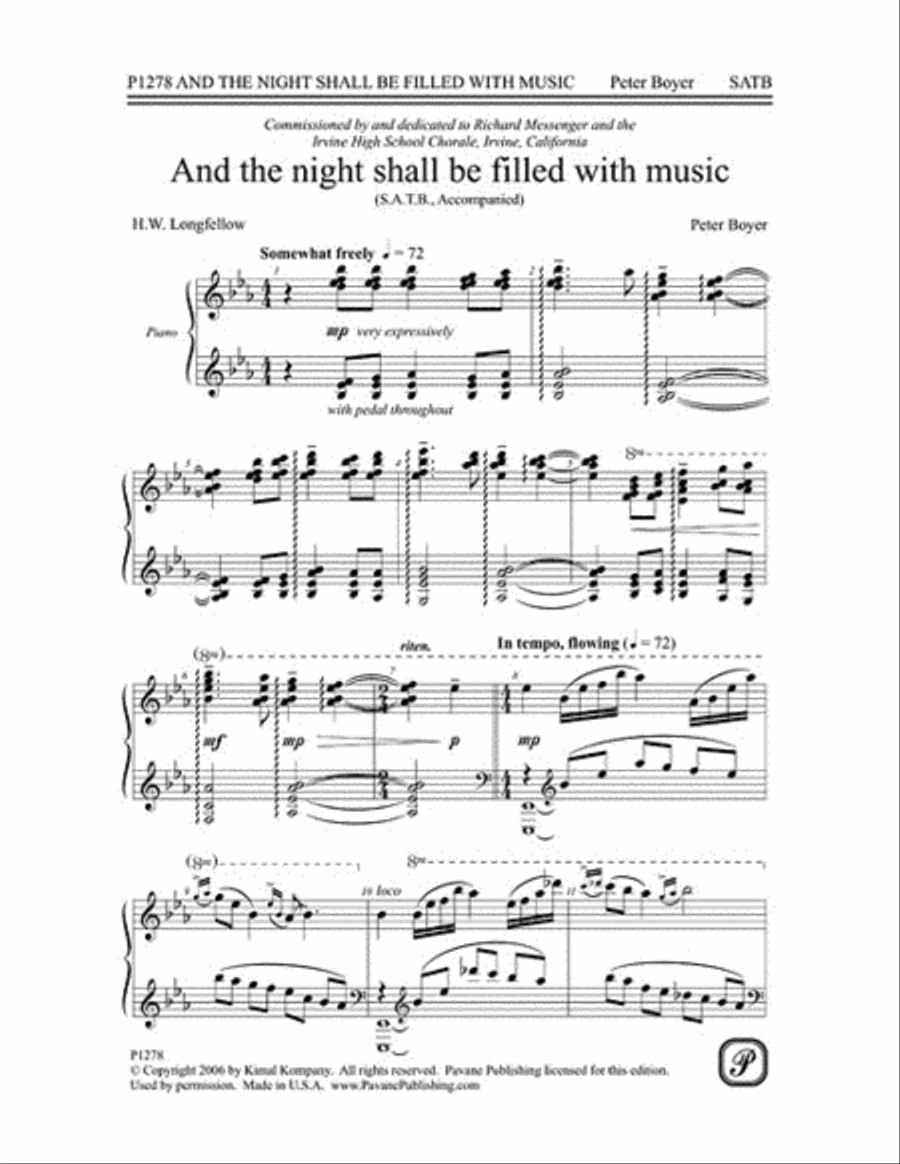 And The Night Shall Be Filled With Music 4-Part scores gallery preview page 2