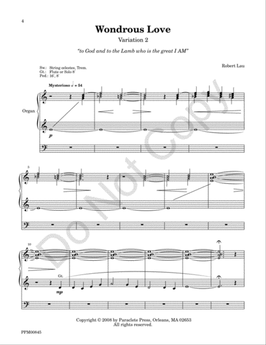 Variations On Wondrous Love Choir scores gallery preview page 7