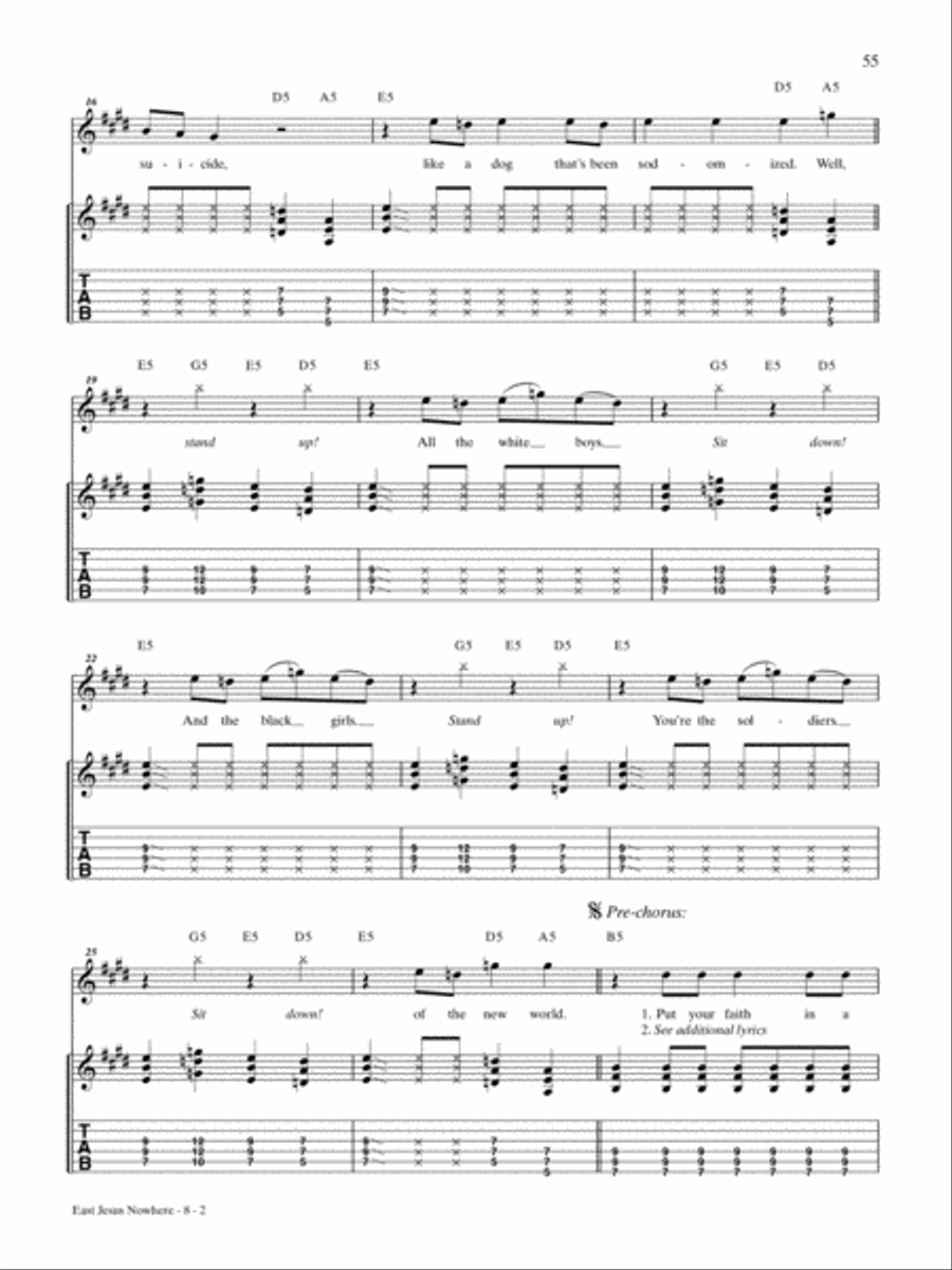 East Jesus Nowhere Guitar Tablature scores gallery preview page 2