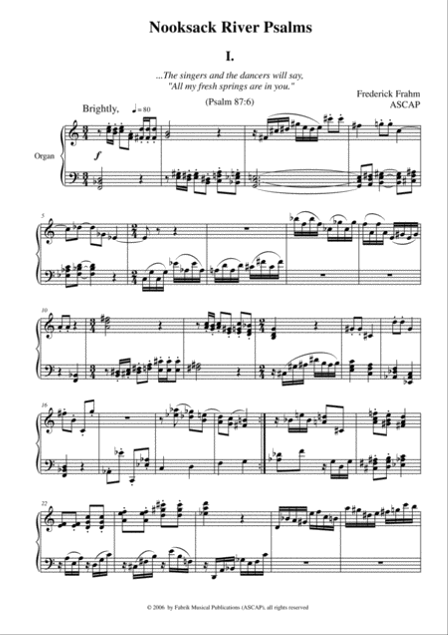 Frederick Frahm: Nooksack River Psalms for organ Organ Solo scores gallery preview page 2