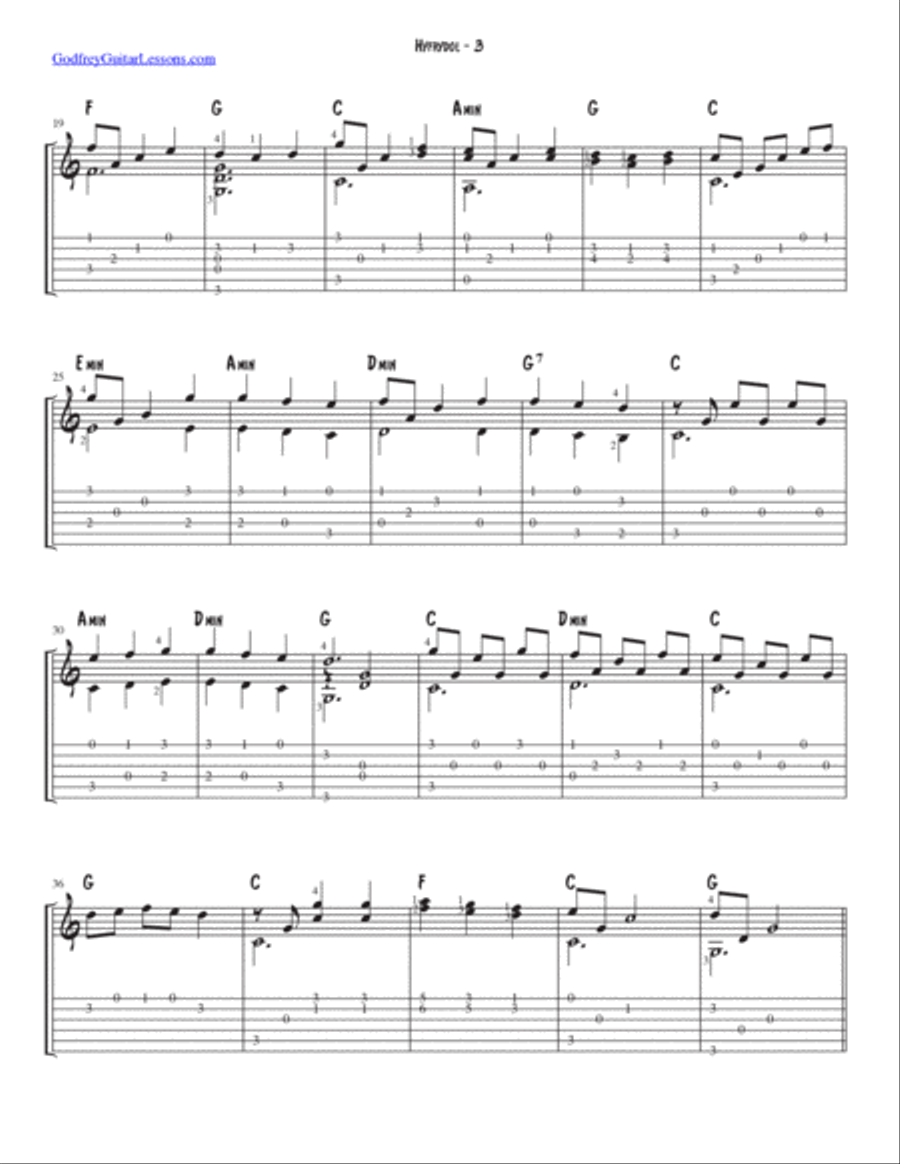 Hyfrydol Acoustic Guitar scores gallery preview page 3