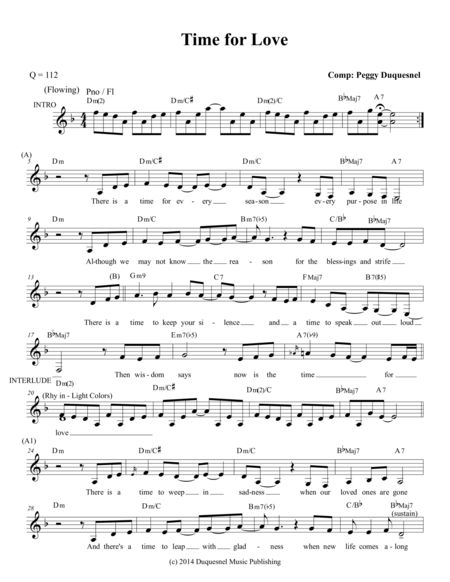 Time for Love (Lead Sheet with Lyrics) image number null