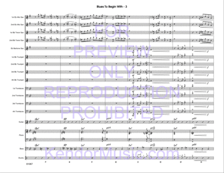 Blues To Begin With (Full Score) Jazz Ensemble scores gallery preview page 4