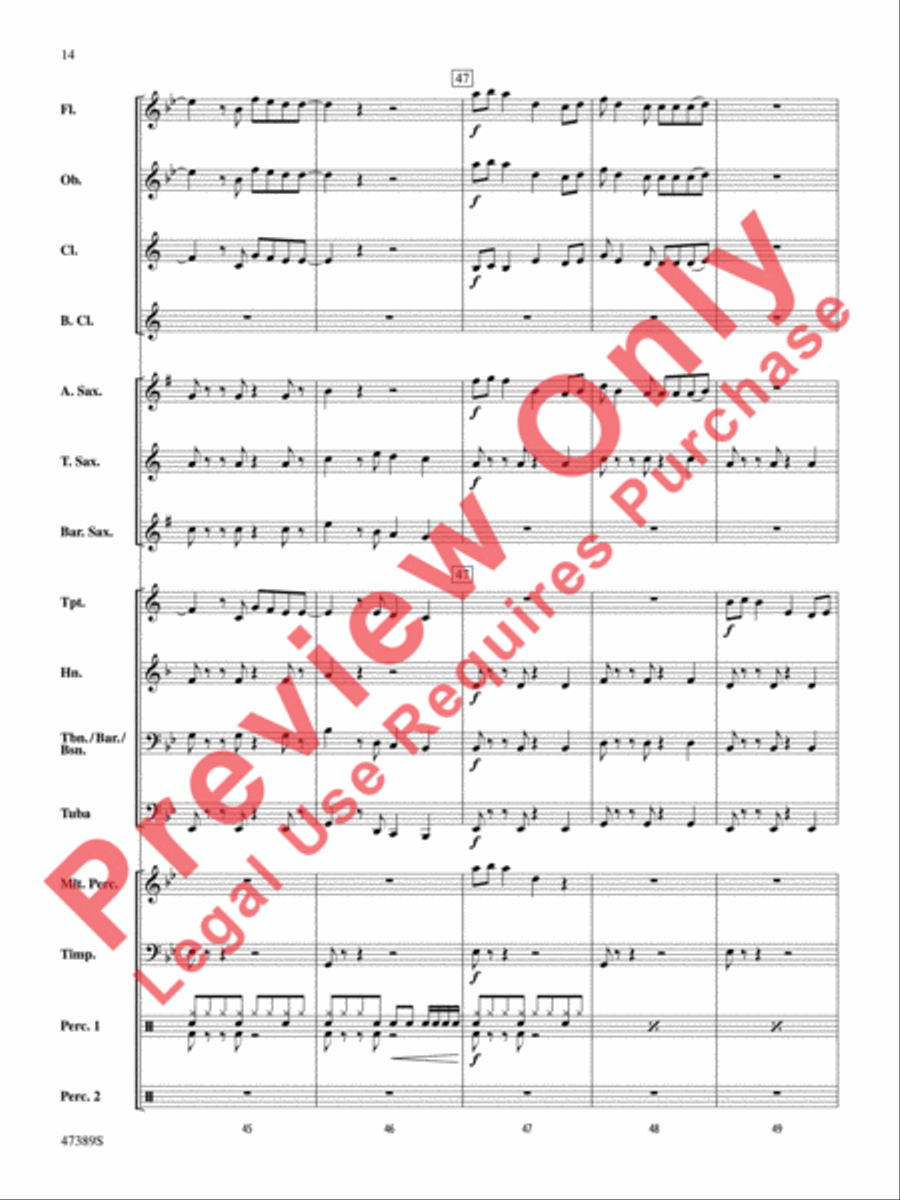 Over My Head Concert Band scores gallery preview page 15