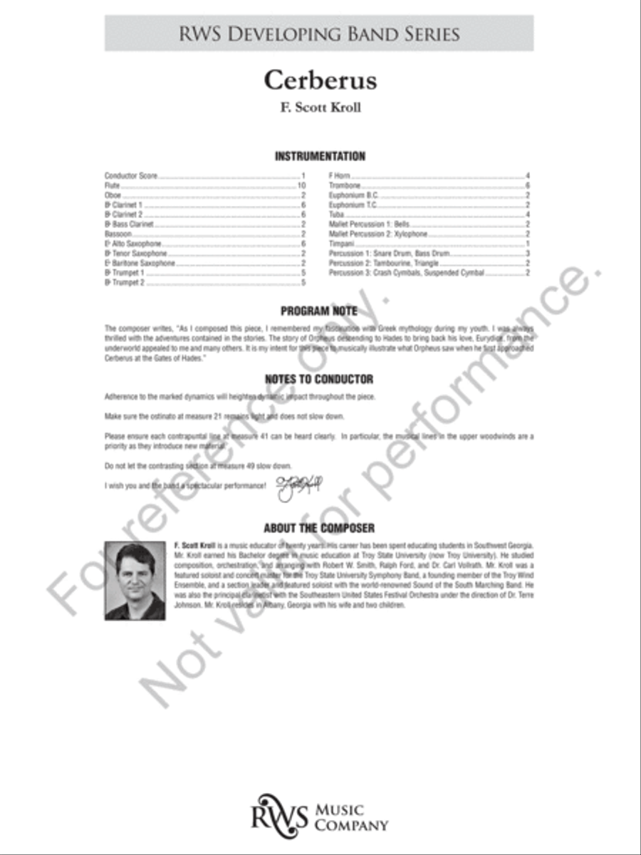 Cerberus Cerberus Concert Band scores gallery preview page 3