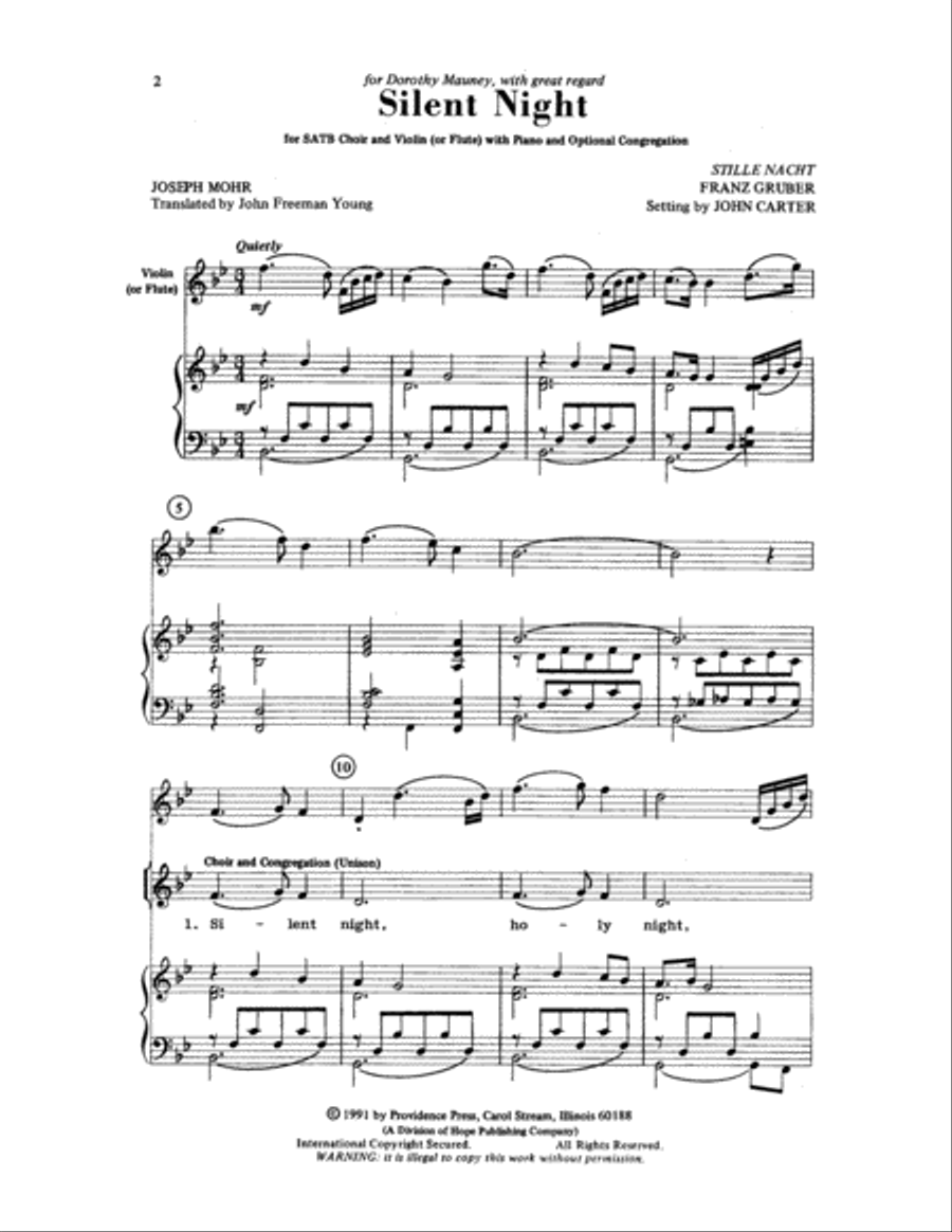 Silent Night Choir scores gallery preview page 2