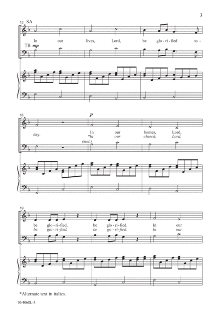 Lord, Be Glorified 4-Part scores gallery preview page 3