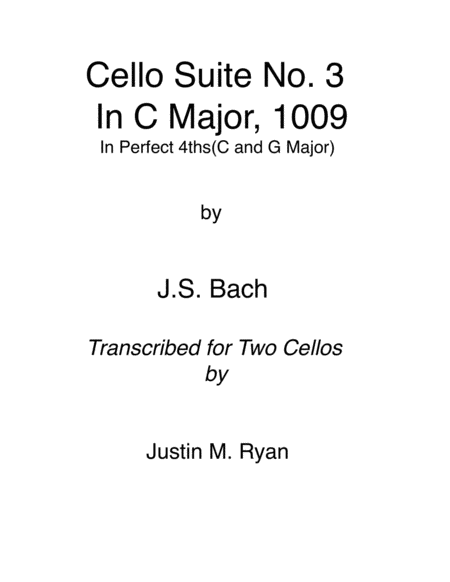 Cello Suite No. 3, BWV 1009: 1-6 in Perfect 4ths(C and G Major) image number null