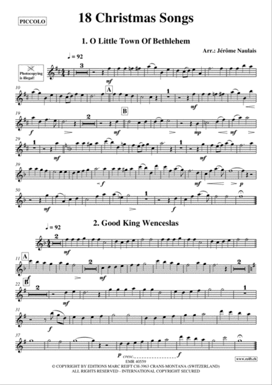 18 Christmas Songs Piccolo scores gallery preview page 2