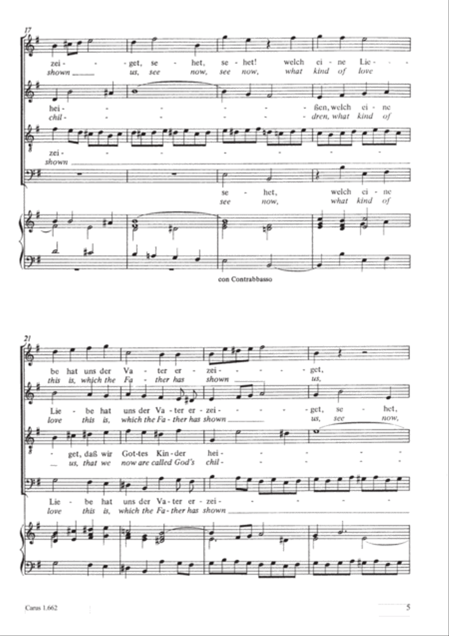 See now, what kind of love (Sehet, welch eine Liebe hat uns der Vater erzeiget) 4-Part scores gallery preview page 6