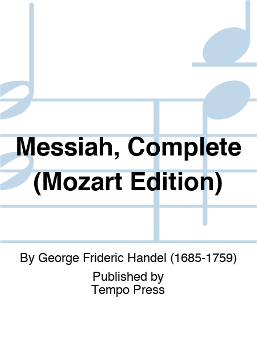Messiah, Complete K. 572 (Mozart Edition) 4-Part scores gallery preview page 1