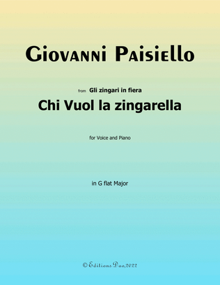 Book cover for Chi Vuol la zingarella, by Paisiello, in G flat Major