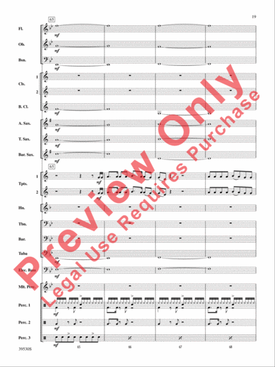 Teenage Dream / Super Bass Concert Band scores gallery preview page 20